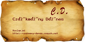 Czékmány Dénes névjegykártya