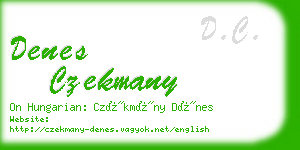 denes czekmany business card